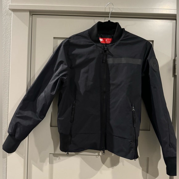 Women's Nike Air Woven Black Insulated Pilot Flight Bomber Zip Up Jacket Sz S! - Picture 2 of 13